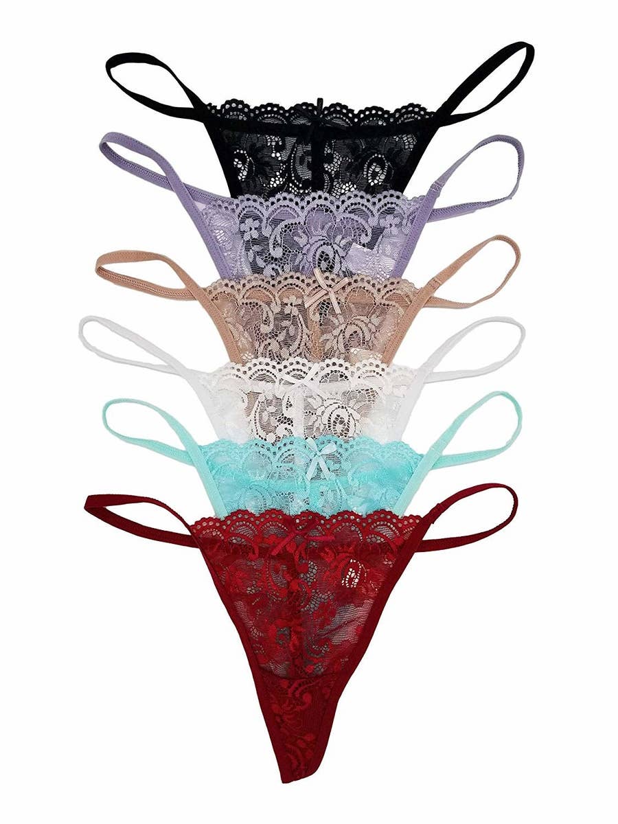 Women's Beauty Underwear Lingerie Knickers Thongs G-string Panties Lace、Pop